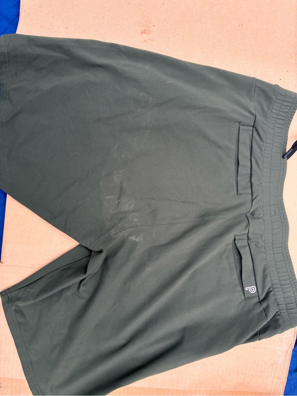 Men's Olive Green Active Shorts - Picture 2 of 3